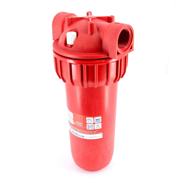 Одинарная красная колба фильтра для ГВС 10" (Senior) Plus HOT 3P SX 1"